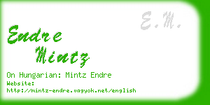 endre mintz business card